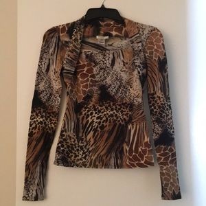 Cache animal print top. Size XS